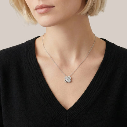 Clover 4 leaf Heart Magnet Necklace