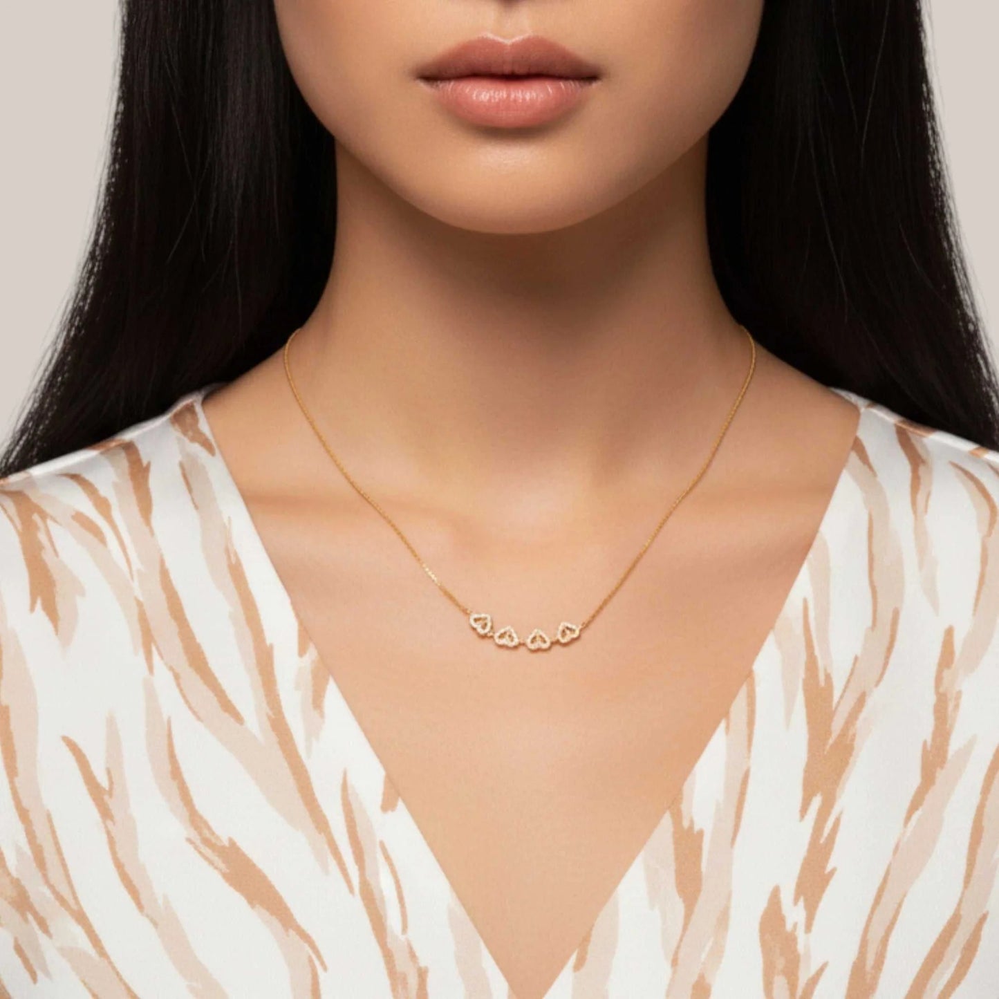 Clover 4 leaf Heart Magnet Necklace